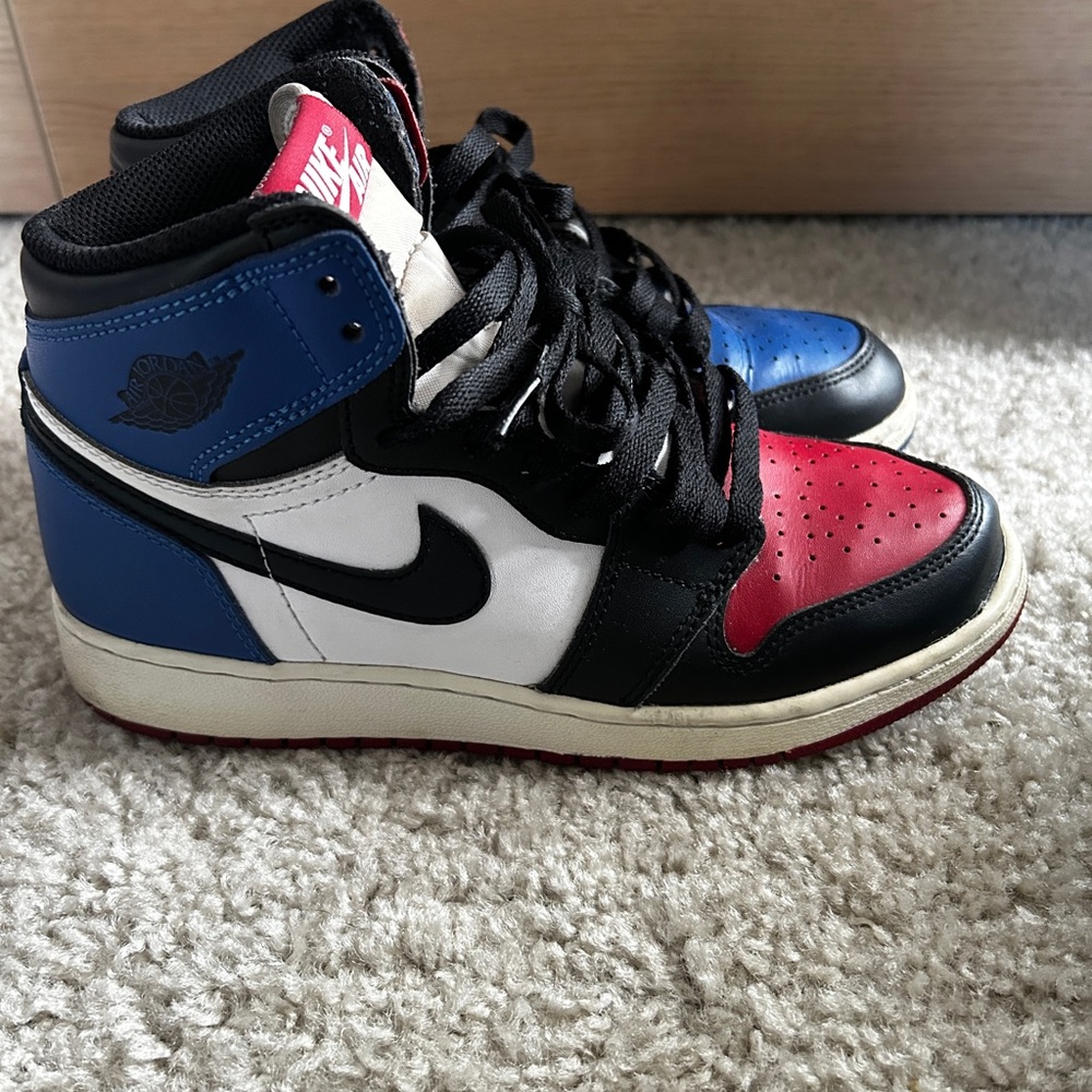 Nike Air Black, Red, and Blue High-Tops - Picture 4 of 5